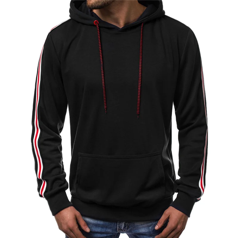 

Мужской новый модный брендовый Повседневный пуловер с капюшоном, модный мужской свитер с прострочкой по линии