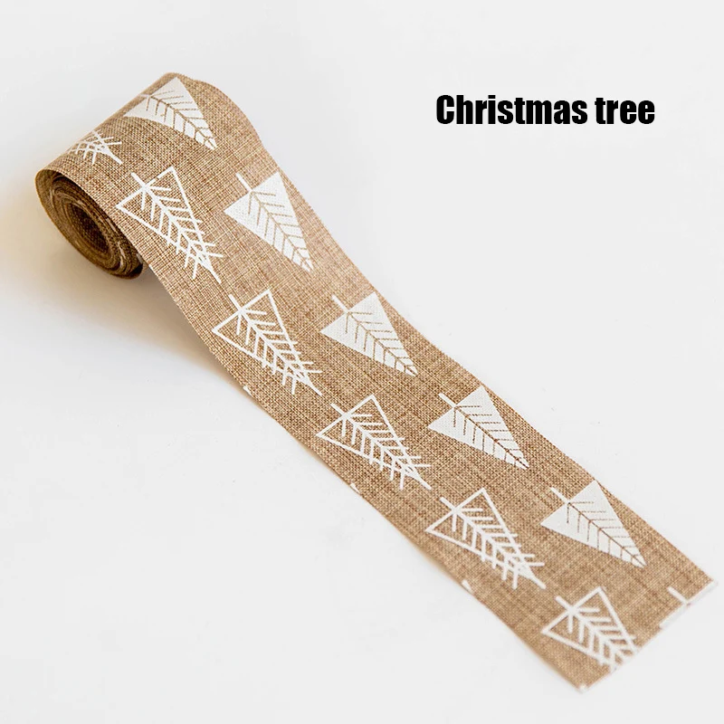 2m Christmas Burlap Ribbon Bow Decorations Tree Snowflake Deer Xmas Decoration Jute lint RT99 | Дом и сад
