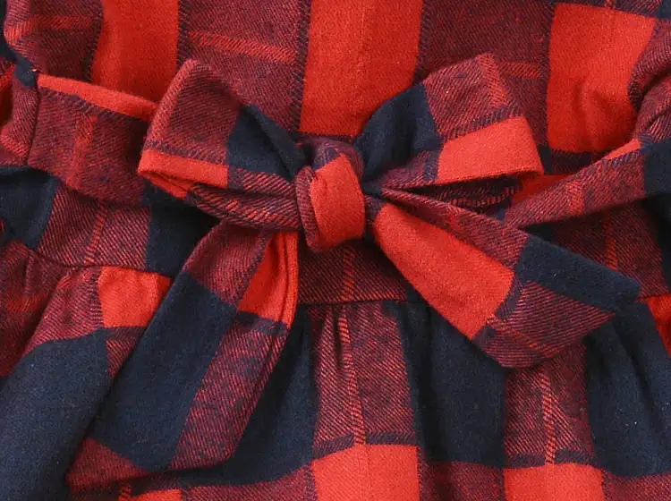 3-13Y Girls Dresses Kids Autumn Plaid Dress for Toddler Baby Winter Velvet Children Outfits Princess Party | Детская одежда и