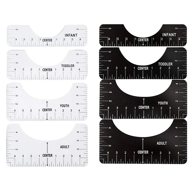 

4Pcs New T-Shirt Alignment Guide Ruler, T-Shirt Alignment Tool For Making Center Design,Adult Youth Toddler Infant
