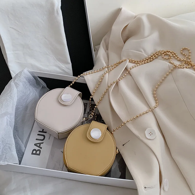 

Female 2020 New Famous Brand Small Round Crossbody Bag Fashion Brand Chain Mini Shoulder Messenger Bag Women Handbag