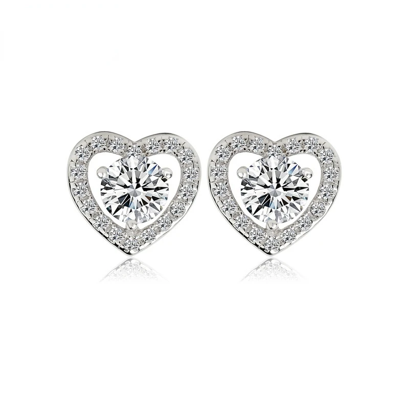 

Crystal S925 Sterling Silver Stud Earrings AAA Zircon Fashion Earrings Wholesale Jewelry Gift for Girlfriend