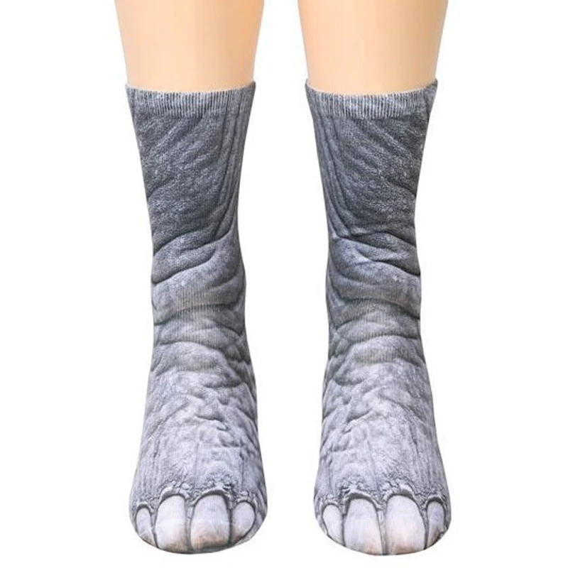 

Women Cute Autumn Winter Mid Calf Comfortable Warm Soft Knitted Xmas Funny Stocking Ladies Leggings Animal Footprints Socks