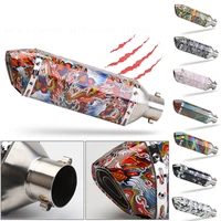 2021 personality motorcycle scooter atv exhaust muffler pipe escape moto ak sticker db killer for fz400 z750 tmax530