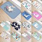 Коврик коралловый, бархатный, с рисунком ламы, 40*60 см, для кухонной и входной двери, цветной, противоскользящий