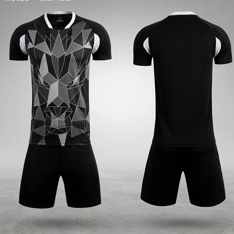 Мужская черная футболка с коротким рукавом красная Футбольная форма для