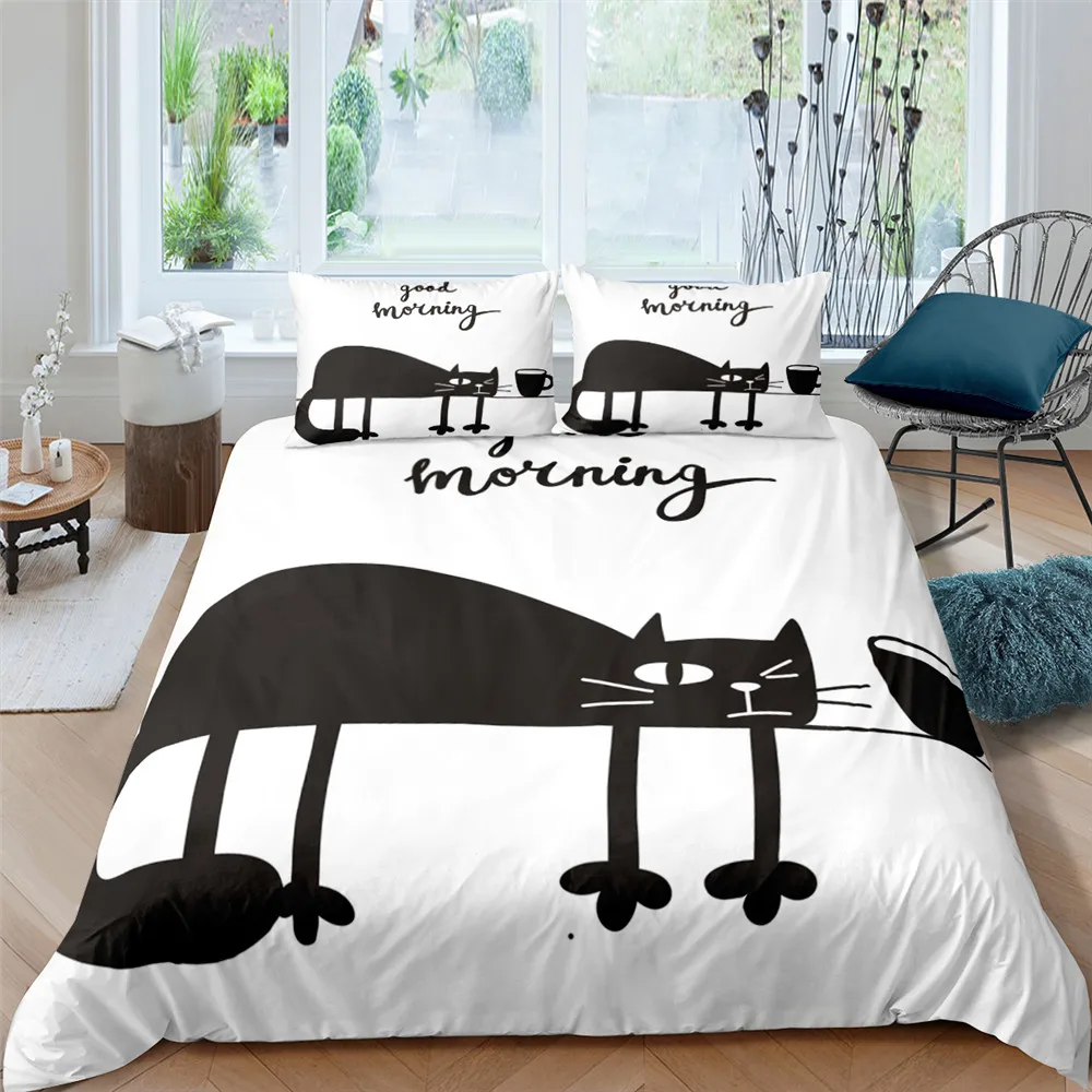 

2/3Pcs Bedding 3D Cat Bedclothes Bedding Decor Comfortable Bedding Sets Duvet Cover Double /Full /Twin/ Queen/ King Size