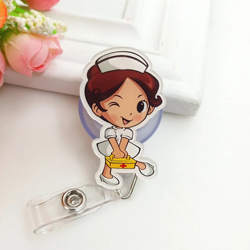 1 шт. симпатичный мультяшный выдвижной Бейдж бейдж для студентов медсестер