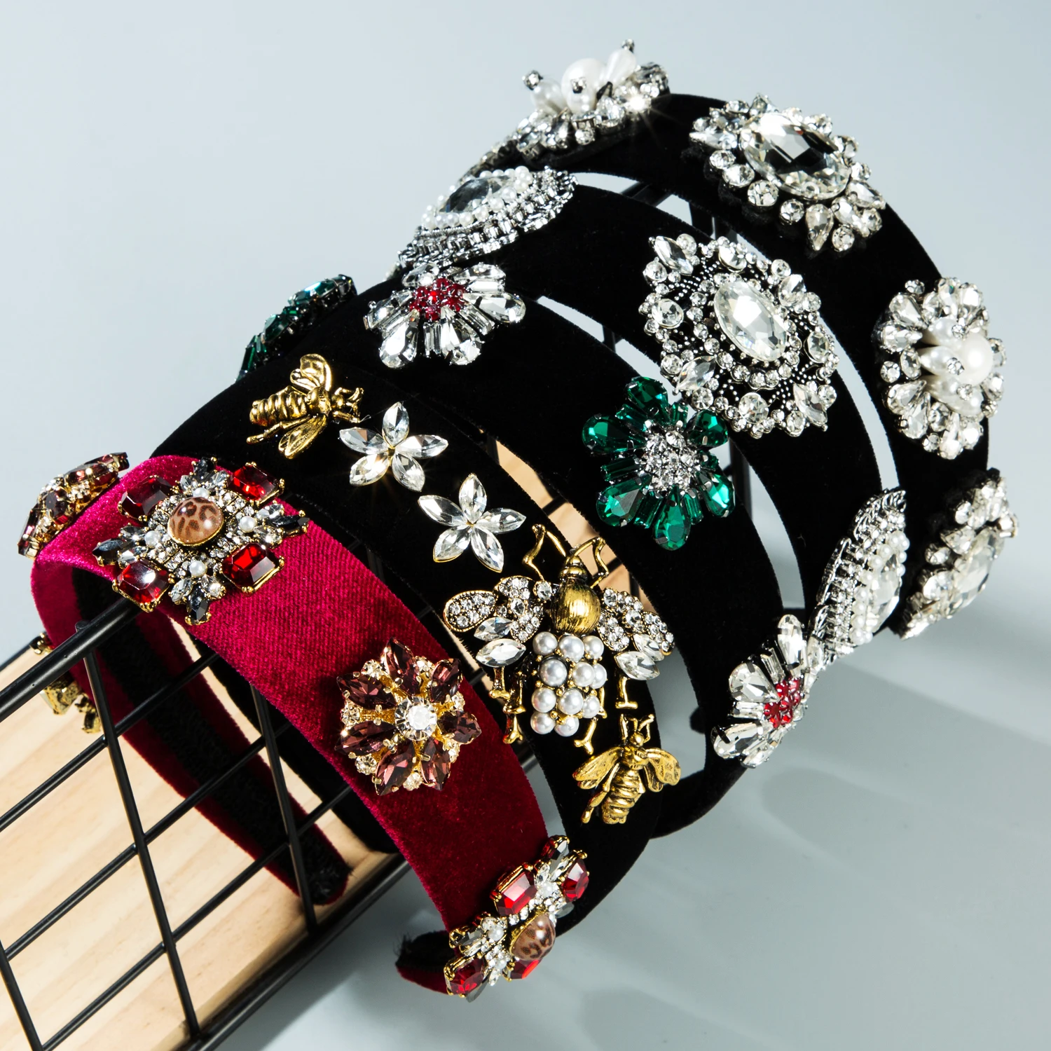 Резинки для волос со звездами женщин золотые бархатные Стразы с цирконом резинки