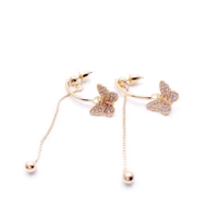mini cute insect casual party hot fashion zircon butterfly gold women earrings lucky pearl long womens jewelry ear accessories