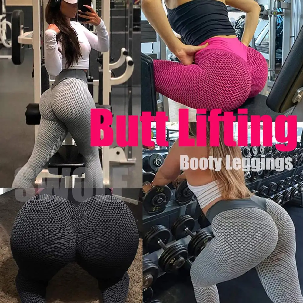 SWOLF текстурированные штаны для йоги Ruched Butt Lifting антицеллюлитные Леггинсы женщин с