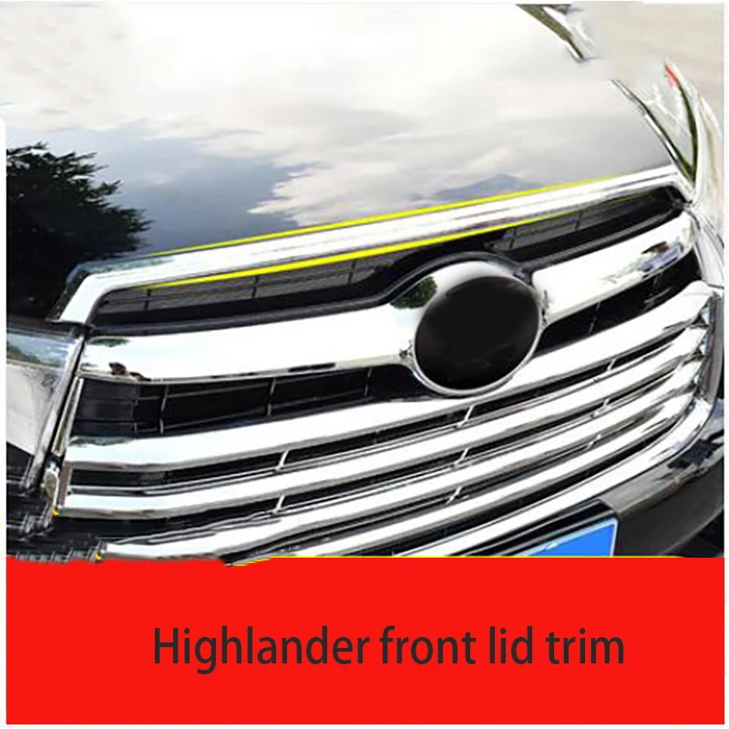 Аксессуары для TOYOTA HIGHLANDER KLUGER 2014 2015 2016 хромированный передний капот решетка
