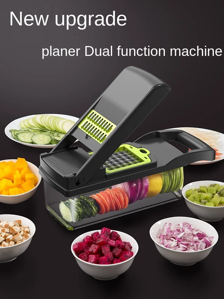 

Multifunctional Vegetable Cutter Fruit Slicer Grater Shredders Drain Basket Slicers 7 In 1 Gadgets Kitchen Accessories