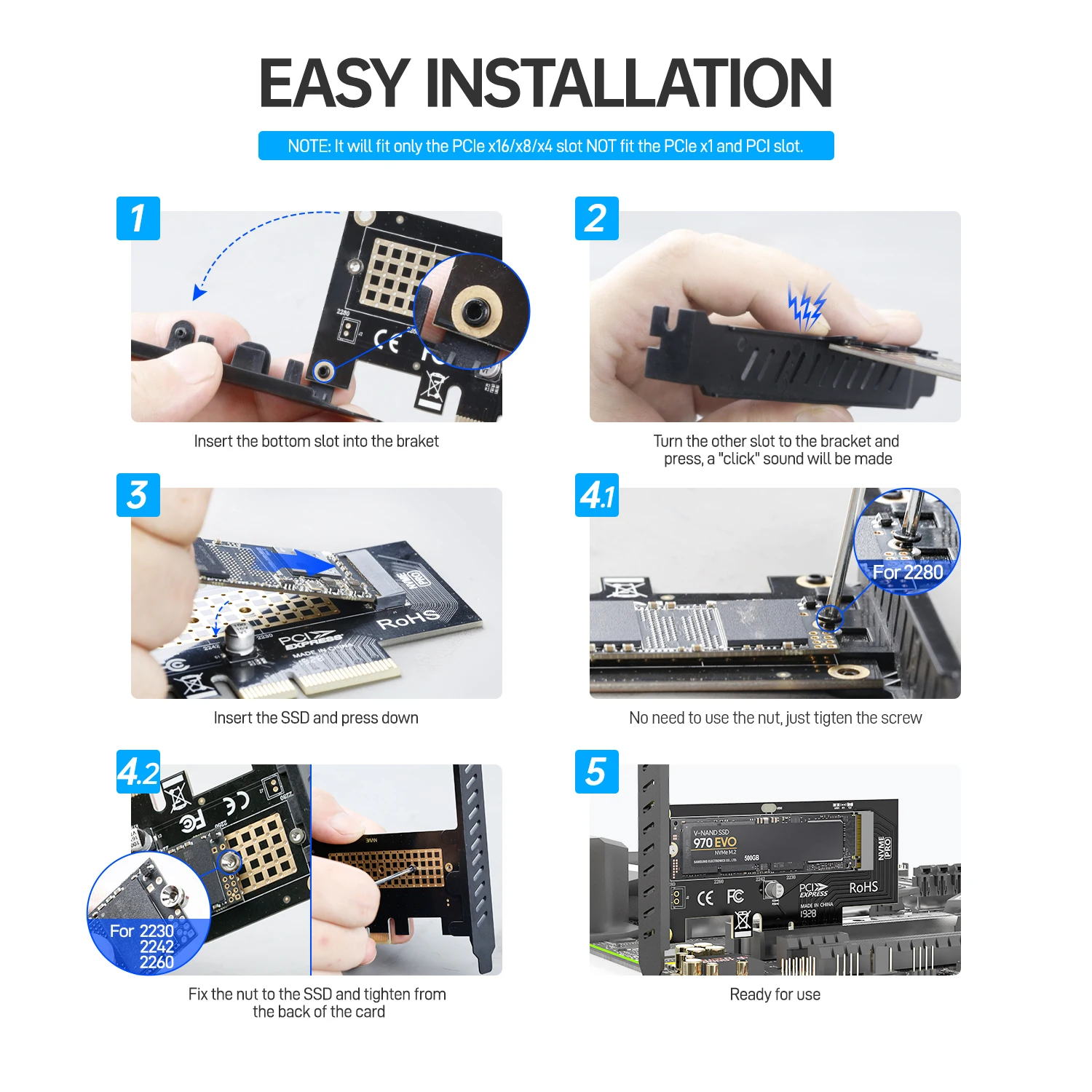 ampcom m 2 nvme ssd на pcie 40 адаптер карта 64 гбит