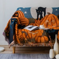 black cats geometry deer blanket decorative slipcover stitching rug sofa throw blanket with tassel 4jl108s