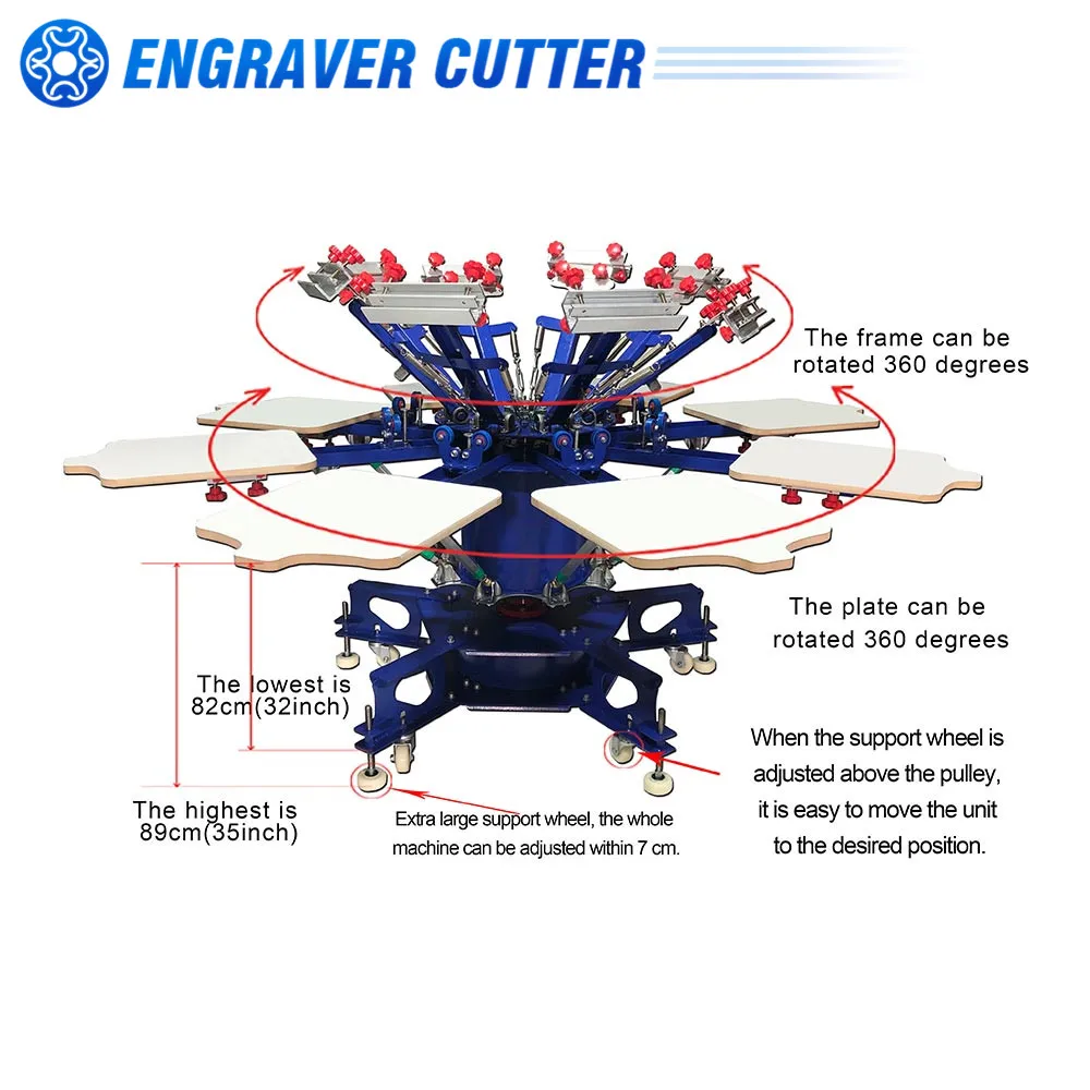 8 цветов станция Тип пола микро-регистрация двойное колесо трафаретная печать