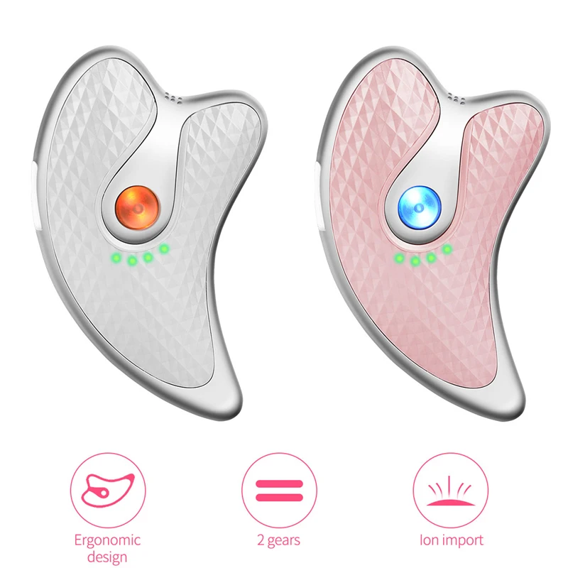 

CkeyiN Electric Vibration Heated Microcurrent Face Gua Sha Scraping Plate Massager Skin Lifting Firming V Face Slimming Cleaner