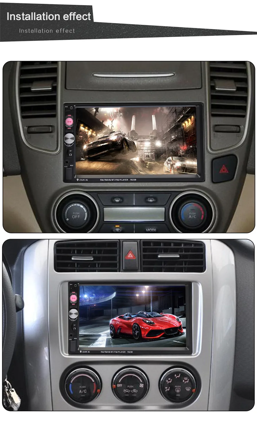 7 дюймов автомобиля радио плеер HD сенсорный экран Bluetooth стерео аудио двойной 2 din Автомобильный мультимедийный плеер MP5 плеер камера заднего вида пульта дистанционного управления