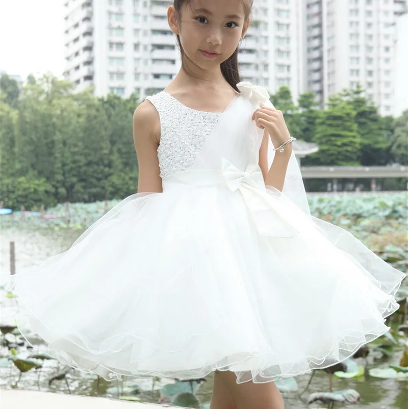 Белое платье принцессы для маленьких девочек свадебные и вечерние платья детей