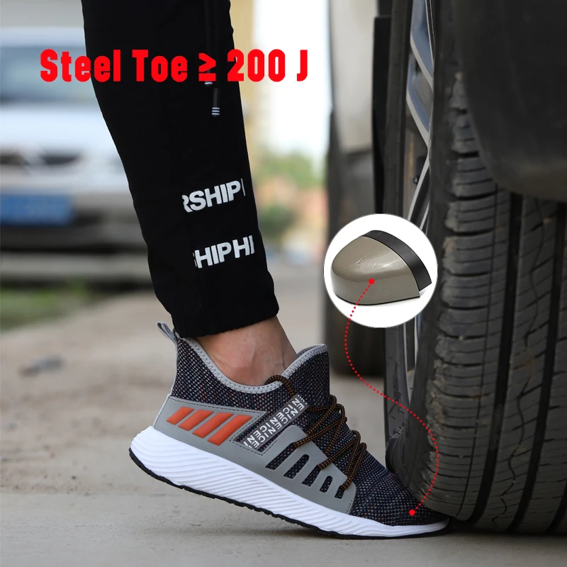 Steel Toe Work Shoe Men Women Trainer Shoes Puncture-Proof Safety Sneakers Light Breathable Industrial &amp Construction | Безопасность