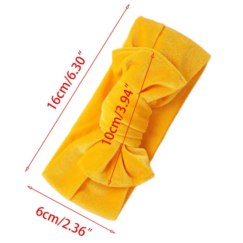 

Toddler Kids Girls Velvet Wide Headband Bright Shiny Solid Color Bow Knot Hair Band Stretchy Headwrap Turban Photo Props