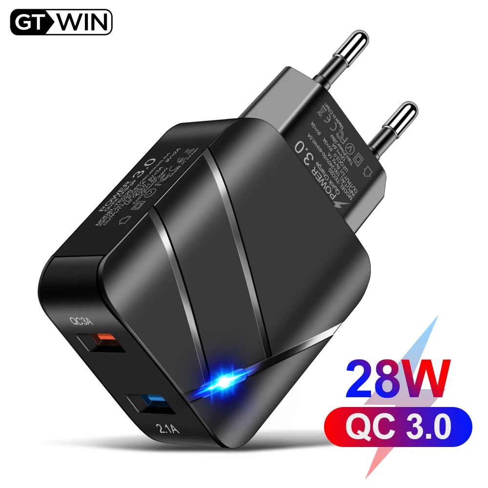 

36W Mobile Phone Charger Universal USB Charger Power Adapter QC3.0 Fast Charging For iPhone XR XS 8 Samsung S21 Xiaomi Redmi