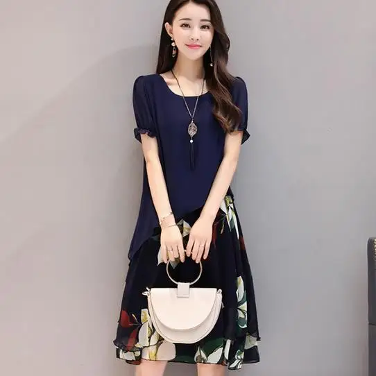 Платья больших размеров женская одежда 2020 новый летний стиль корейские платья