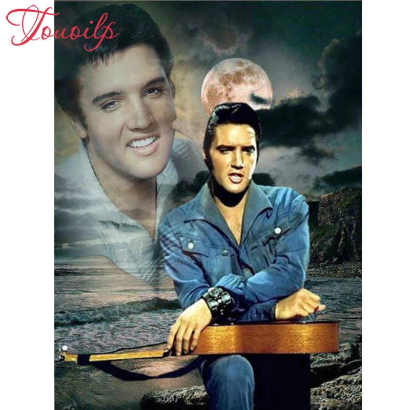 Алмазная живопись TOUOILP 3d 5D Elvis вышивка крестиком Круглая Мозаика картина пазл для