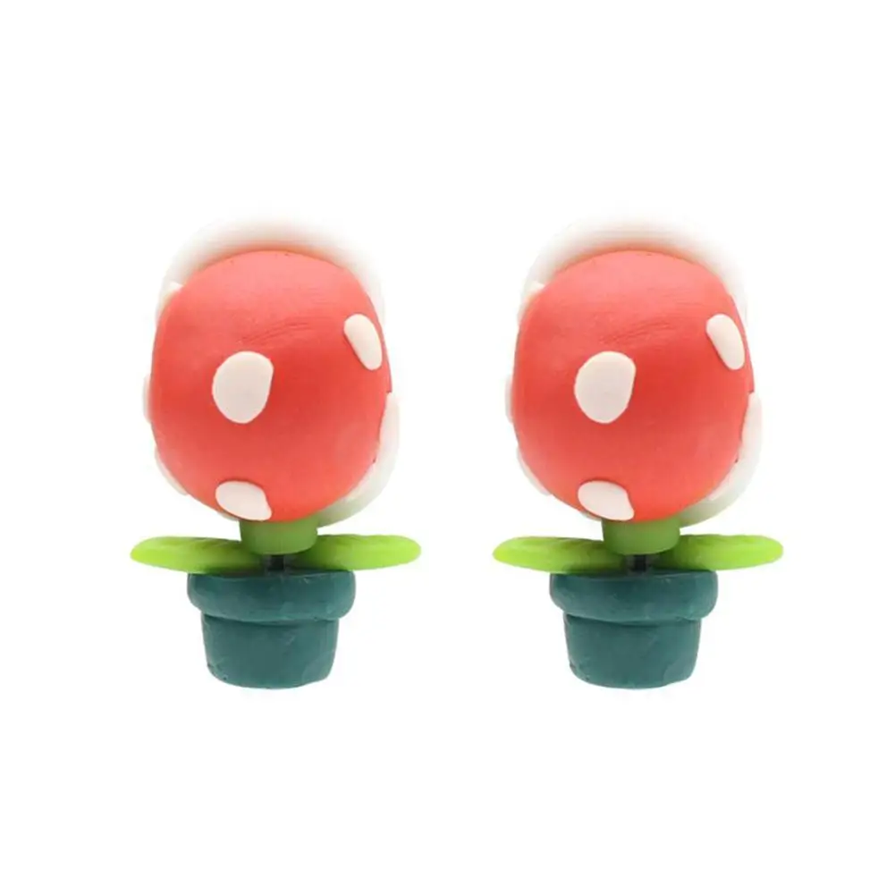 1 пара Уникальный Симпатичные ручной работы из полимерной глины Super Mario шпильки