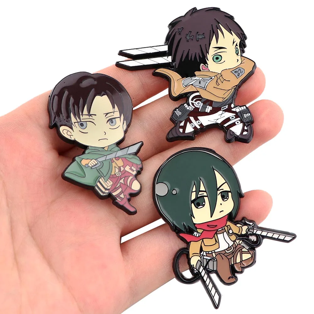 Эмалированная Заколка-лацкан Titans для рюкзаков Манга Аниме портфель значки с