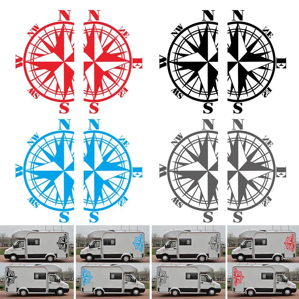 2 шт. личности Компас для автомобиля Стикеры Отдых на природе жизнь палатка