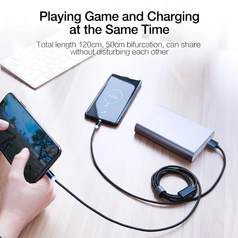2in1 USB к микро usb Тип C Магнитный зарядный кабель провод для быстрой зарядки