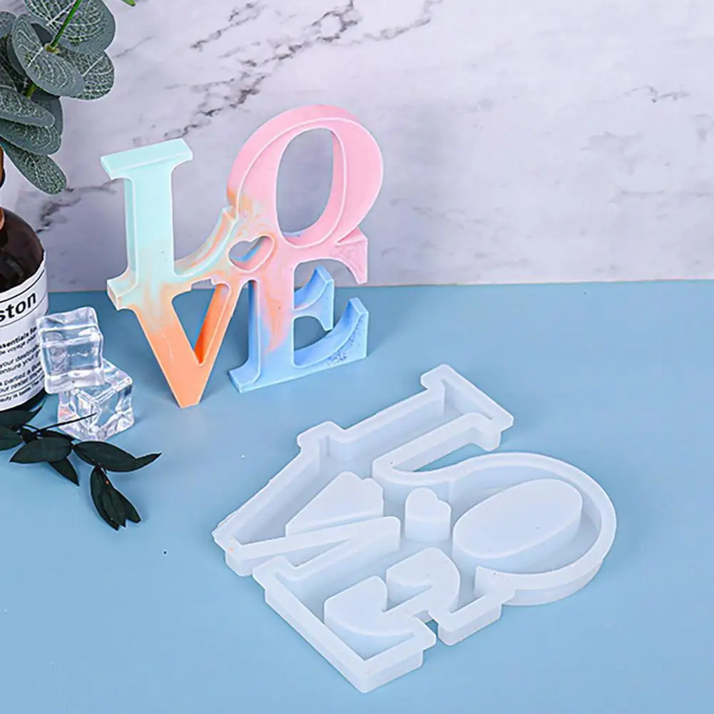 

Epoxy Mold Transparent Enviromental-friendly LOVE Letter Model Candle Silicone Mold for DIY