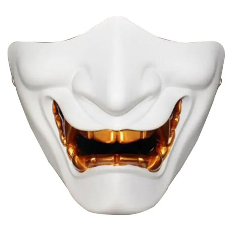 High quality Halloween Prajna Mask Half Face Devil Traditional Japanese Demon Fancy Role Playing Cosplay |