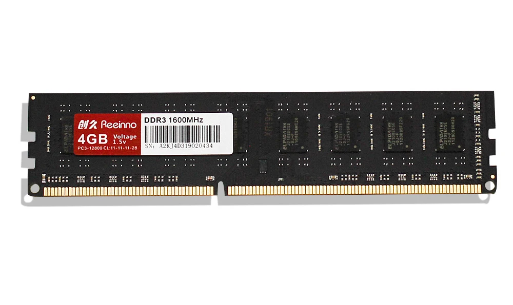 Reeinno оперативная память ddr3 4 ГБ/8 ГБ 1600 МГц двухканальная память для настольного компьютера 1,5 V NON-ECC 12800 МБ/с. 240pin пожизненная гарантия для Intel и AMD