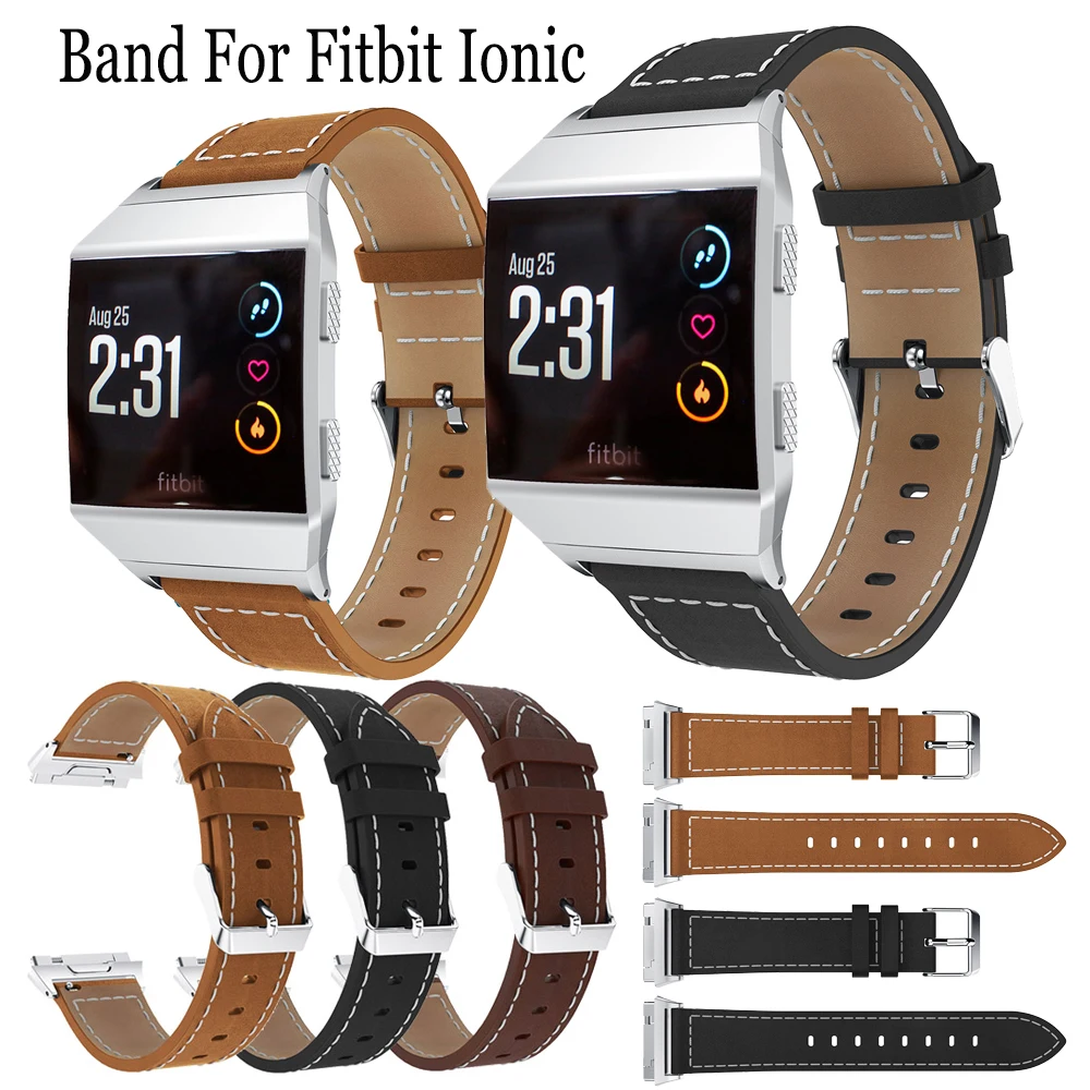 Genuine Wristbands Leather Strap For Fitbit Ionic Smart Belt Replacement Watch Band For Fitbit Ionic Bracelet Adjustable Band