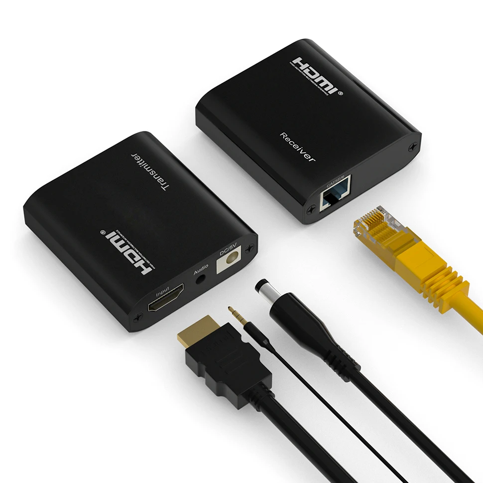 Аудио-Удлинитель HDMI Over ethernet Cat5e/Cat6 RJ45 порты удлинитель Loop 60m 1080P TX RX для PS4 apple TV ПК