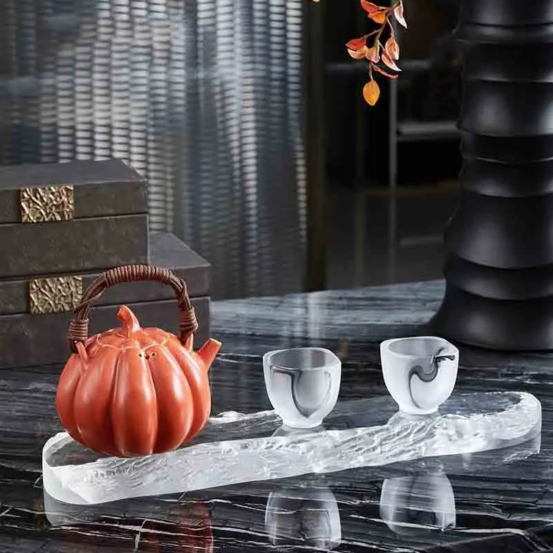 Creative Coffee Table Desktop Glass Dry Soaking Household Thickened Tea Tray Exquisitely Embossed Zen Kung Fu Set | Дом и сад