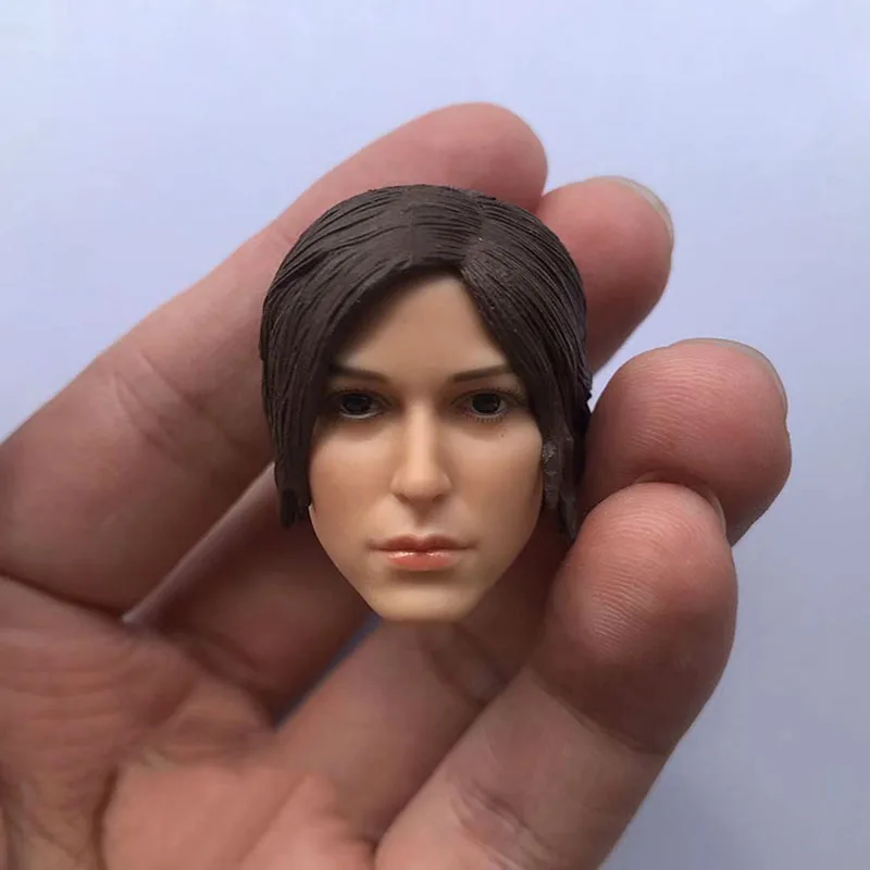 

In Stock 1/6 Scale Tomb Female warrior Lara Croft Head Sculpt Carved Model for 12'' Action Figure Body