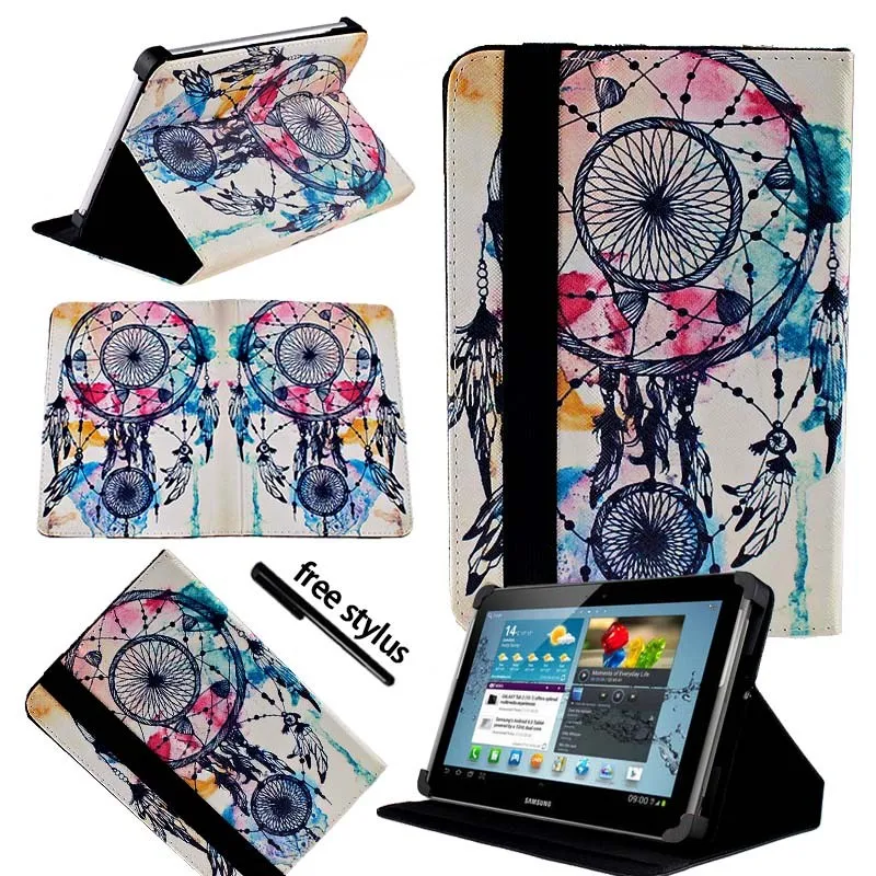Dream Catcher KK&LL для samsung Galaxy Tab p5100 10,1 дюймов-кожаный Смарт-планшет стенд Чехол-книжка+ Бесплатный стилус - Цвет: Dream Catcher