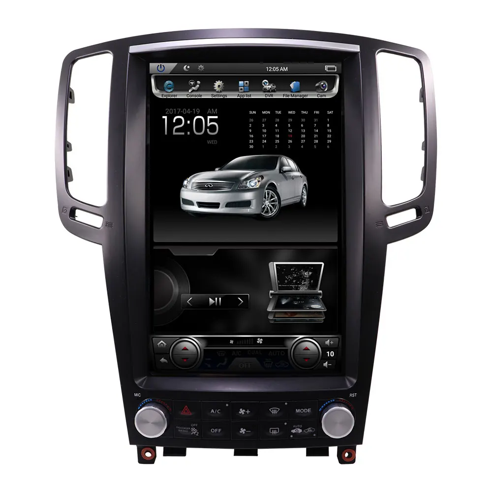 Вертикальный экран Android 8 1 для Infiniti G37 G35 G25 G37S с четырехъядерным 12 дюймовым