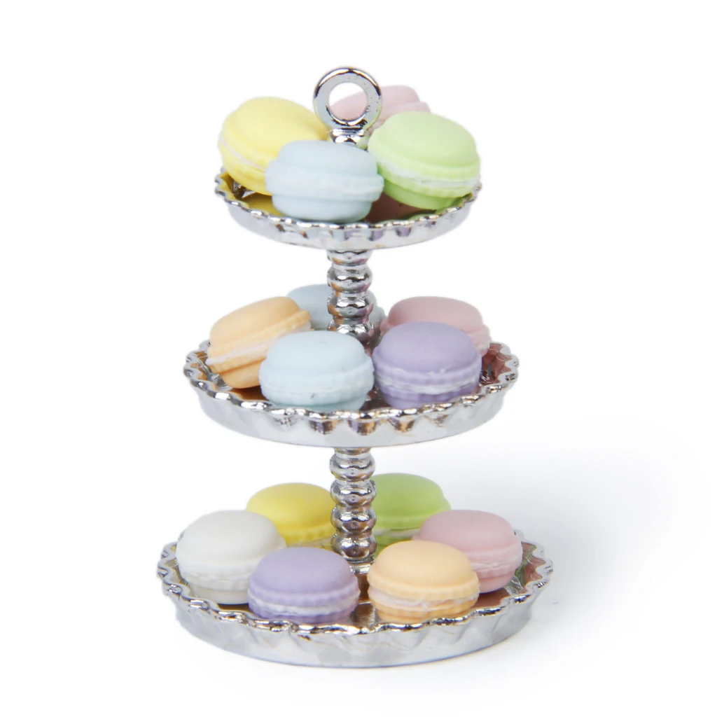 

1/12 Dollhouse Miniature Kitchen Food Accs Macarons Cream Cakes Set 15pcs