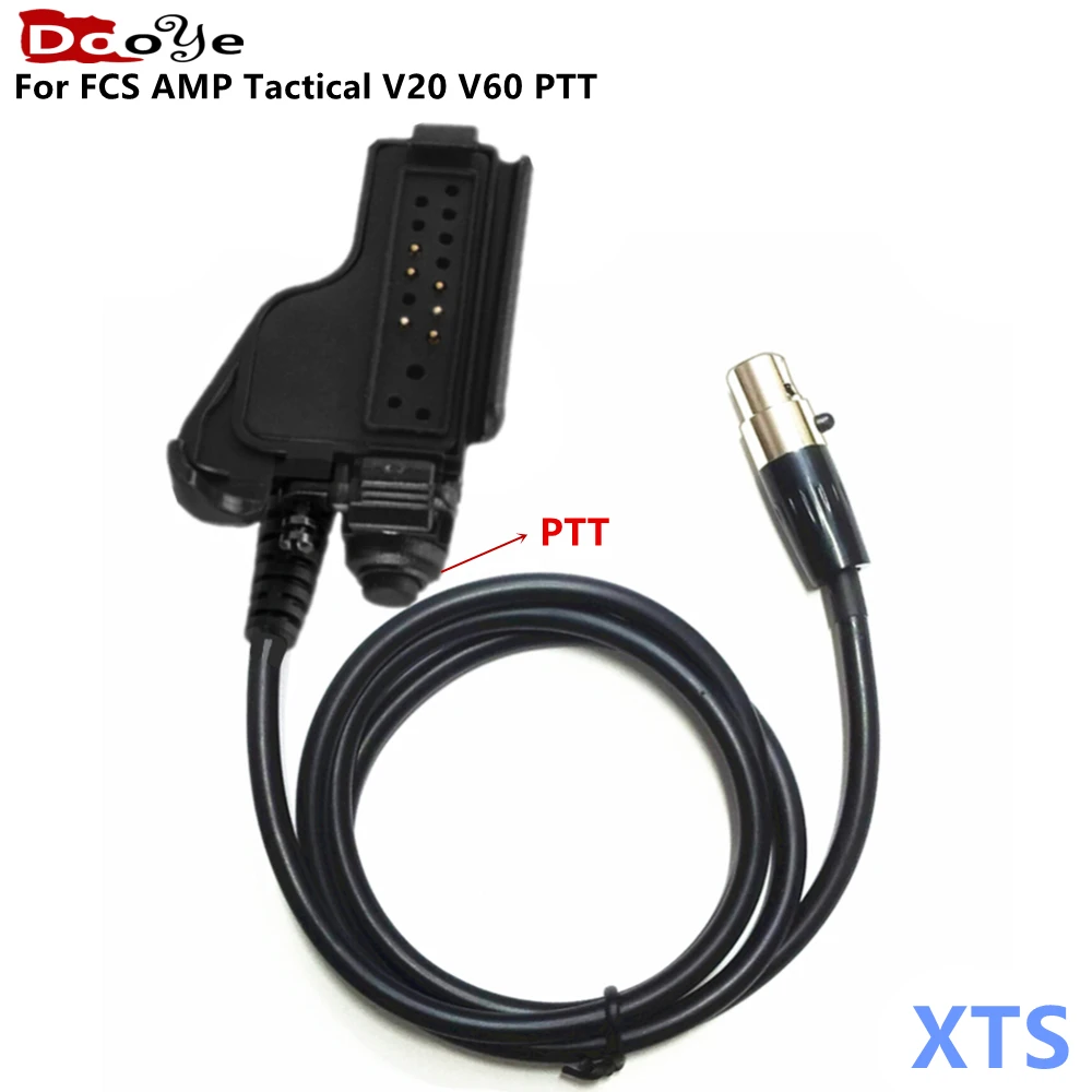 For FCS AMP Tactical Headset V20 V60 PTT Connects Cable Adaptor，Connector Standard KN6 to Motorola Radio HT1000 XTS2500 MTS2000