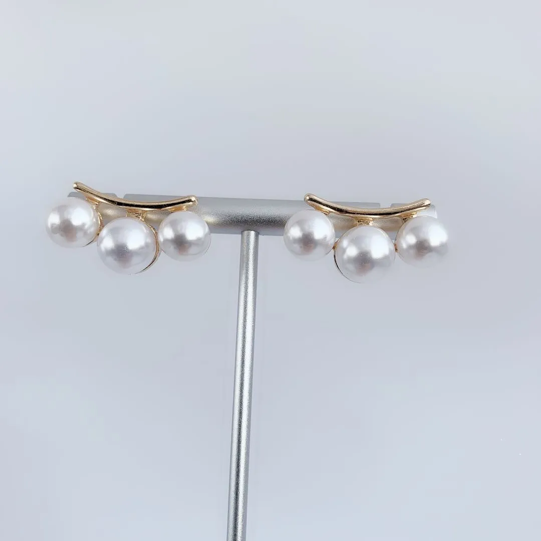 Серьги с искусственным жемчугом золотого цвета модные женские украшения