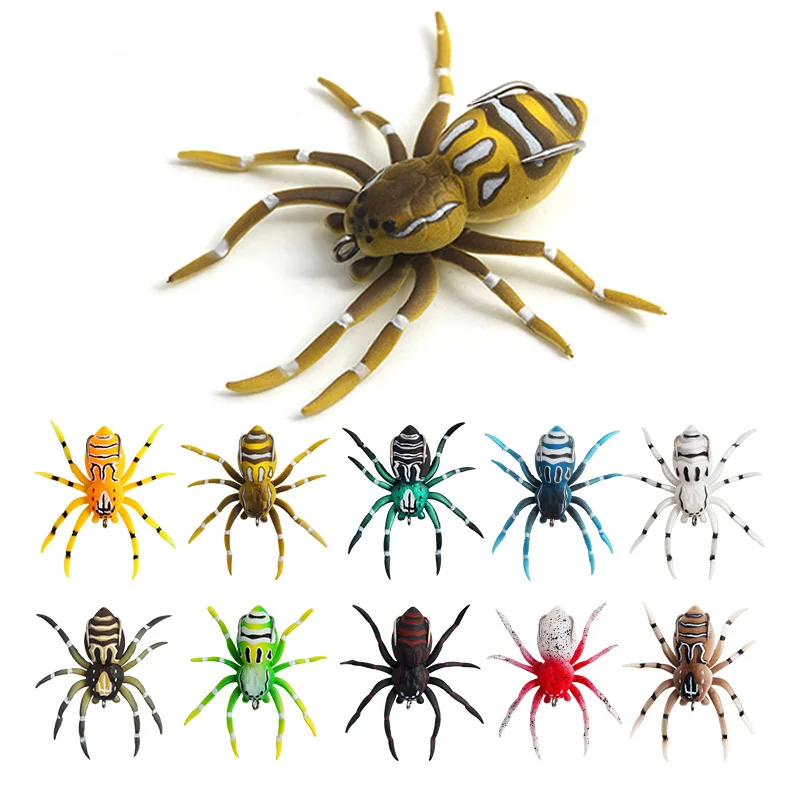 

Spider Soft Bait 7cm 6g Floating Bait Lures Silicone Bait Artificial Softbait Lures Fishing Lure Realistic Design Carp Catfish