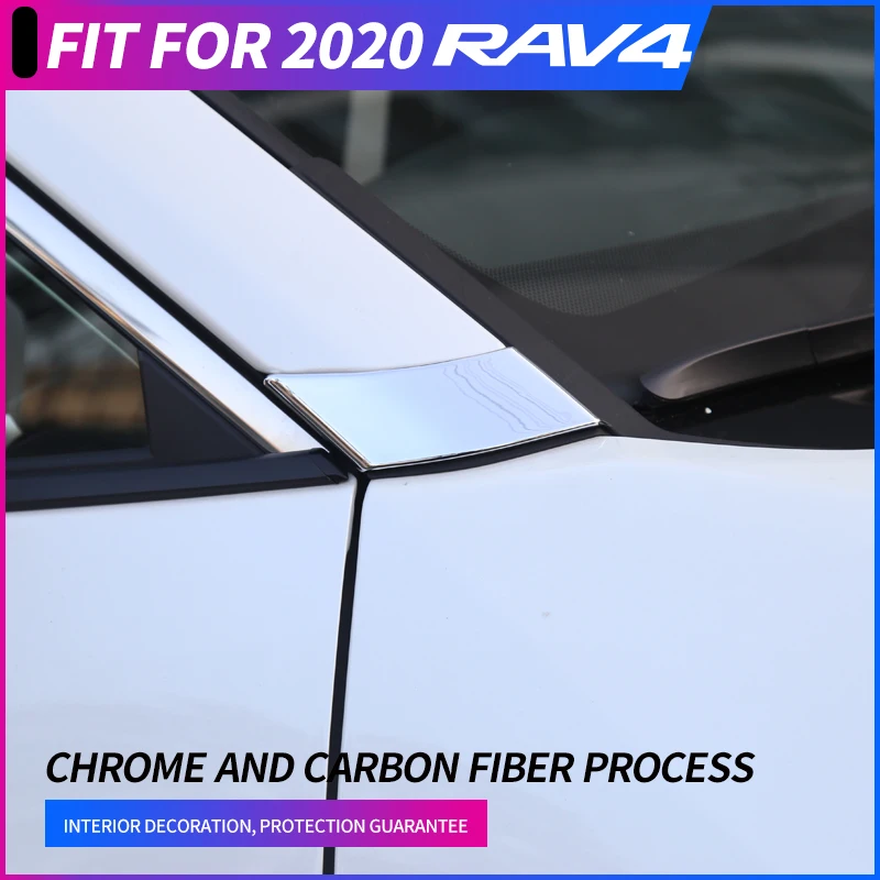 

A Little Change ABS Car window sequin stickers Front A-pillar sticker Front triangle sticker for Toyota RAV4 2019 2020