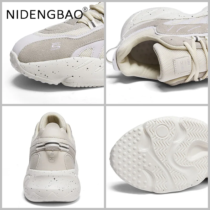 Men Chunky Sneakers 2021 Fashion Men's Casual Shoes Height Increasing Thick Sole Male Streetwear Breathable Running Shoes