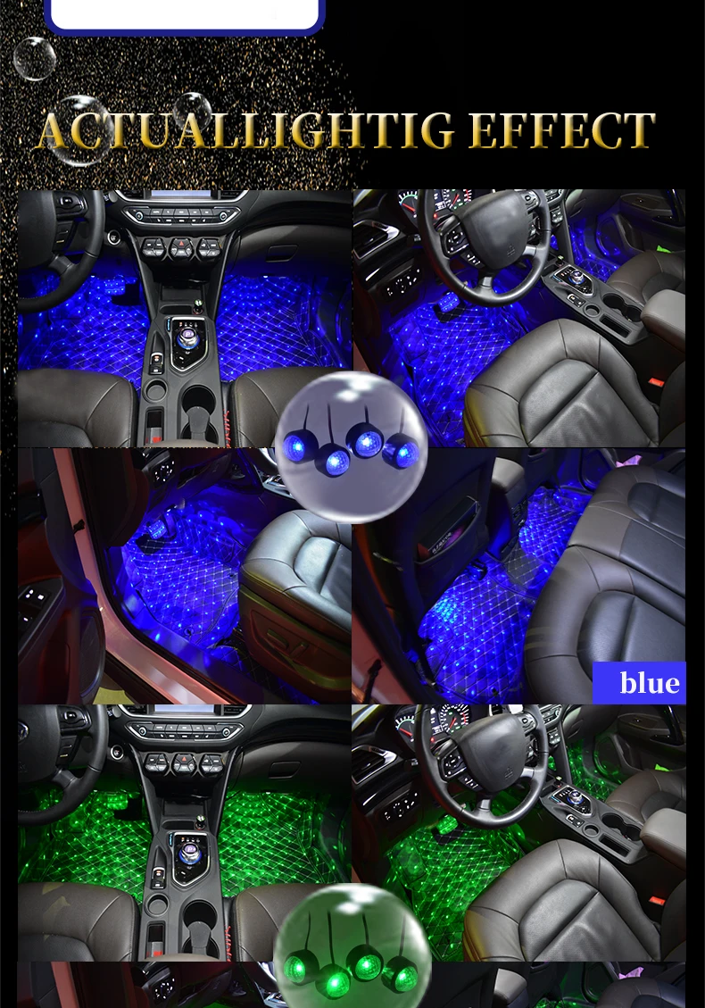 4 шт. светодиодный Автомобильный USB атмосферный свет DJ RGB Мини Красочный музыкальный звук лампа USB-C поверхность телефона для фестиваля вечерние караоке