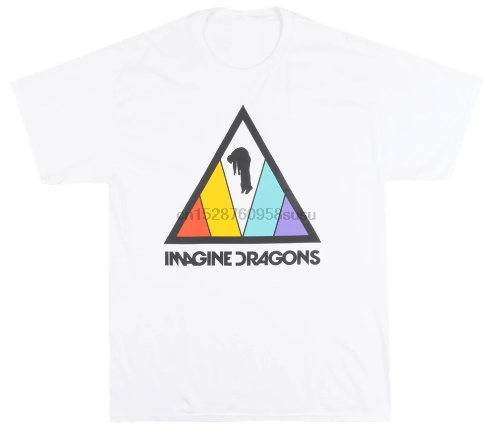 Imagine Dragon треугольная футболка с логотипом Мужская рок музыка белая