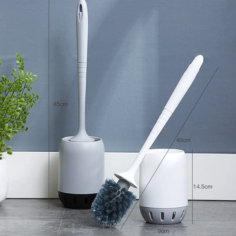 

Wall-mounted Toilet Brush with Base Soft Fur Hair Long Handle Cleaning Brush Toilet Bowl Brushes Cleaner Bathroom Accessories
